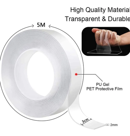 Cinta Adhesiva De Doble Cara Transparente 5 METROS
