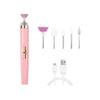 Torno Pulidor de Uñas Recargable con 5 Fresas Rosa