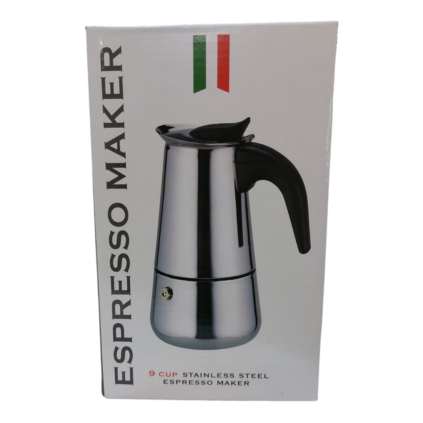 Cafetera Italiana Expresso Maker Acero Inoxidable 9 tazas