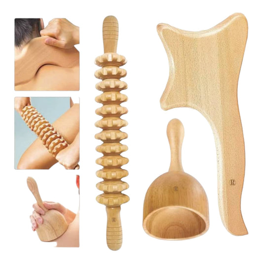 Kit de Maderoterapia y Masaje Corporal de 6 Piezas