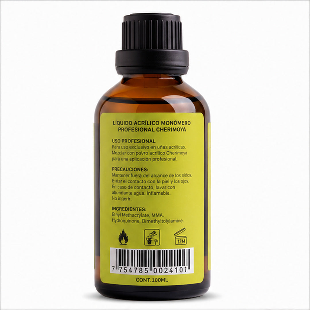Líquido Acrílico Monómero 100ml Profesional Cherimoya - detalle del producto