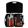 Set Parrilleros Asado Maleta 18 Piezas Acero Mango de Madera