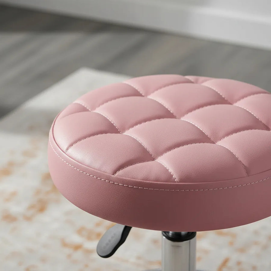 Piso Taburete Color Rosado Con Ruedas - detalle del producto