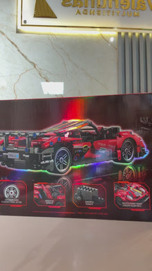 Auto Deportivo Armable A Cuerda Escala 1:18 Bloques 426 Pcs Rojo