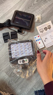 Foco Solar LED Exterior con Panel Separado y Sensor de Movimiento – 6 Luces COB