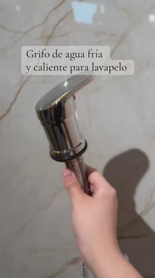 Llave Monomando Para Lavapelo Gris