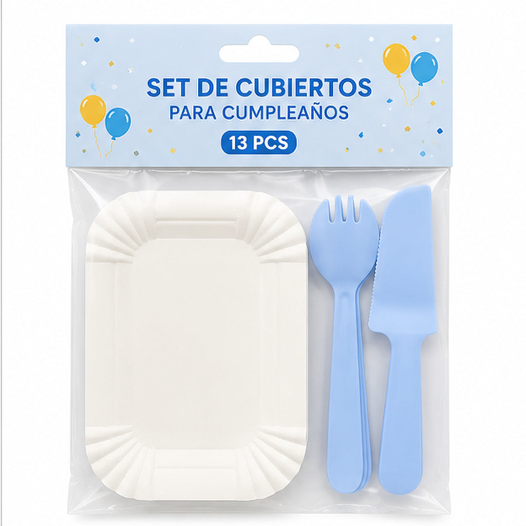 Juego De Platos Y Cubiertos De Cumpleaños 13pcs - vista 10 del producto