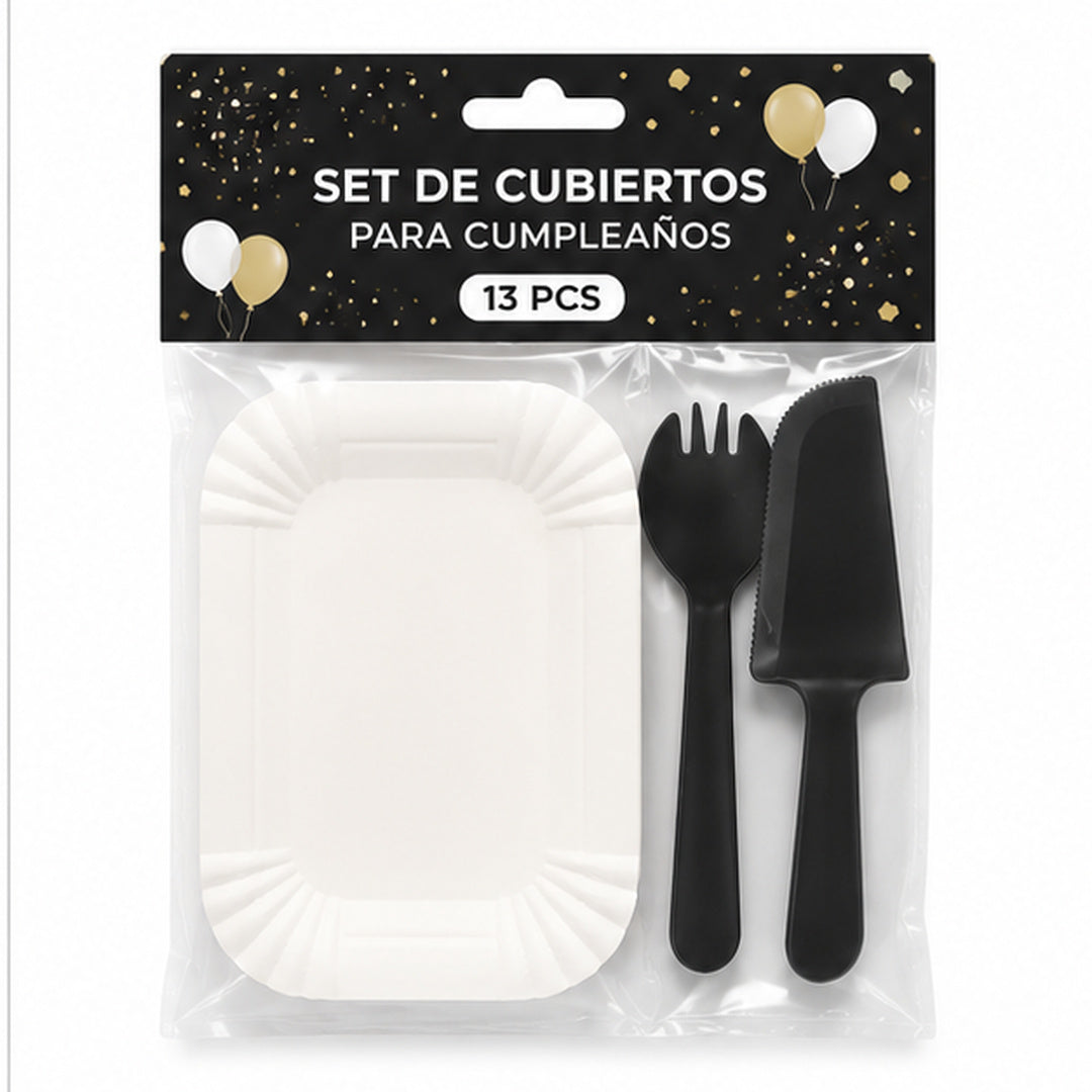 Juego De Platos Y Cubiertos De Cumpleaños 13pcs - vista 14 del producto