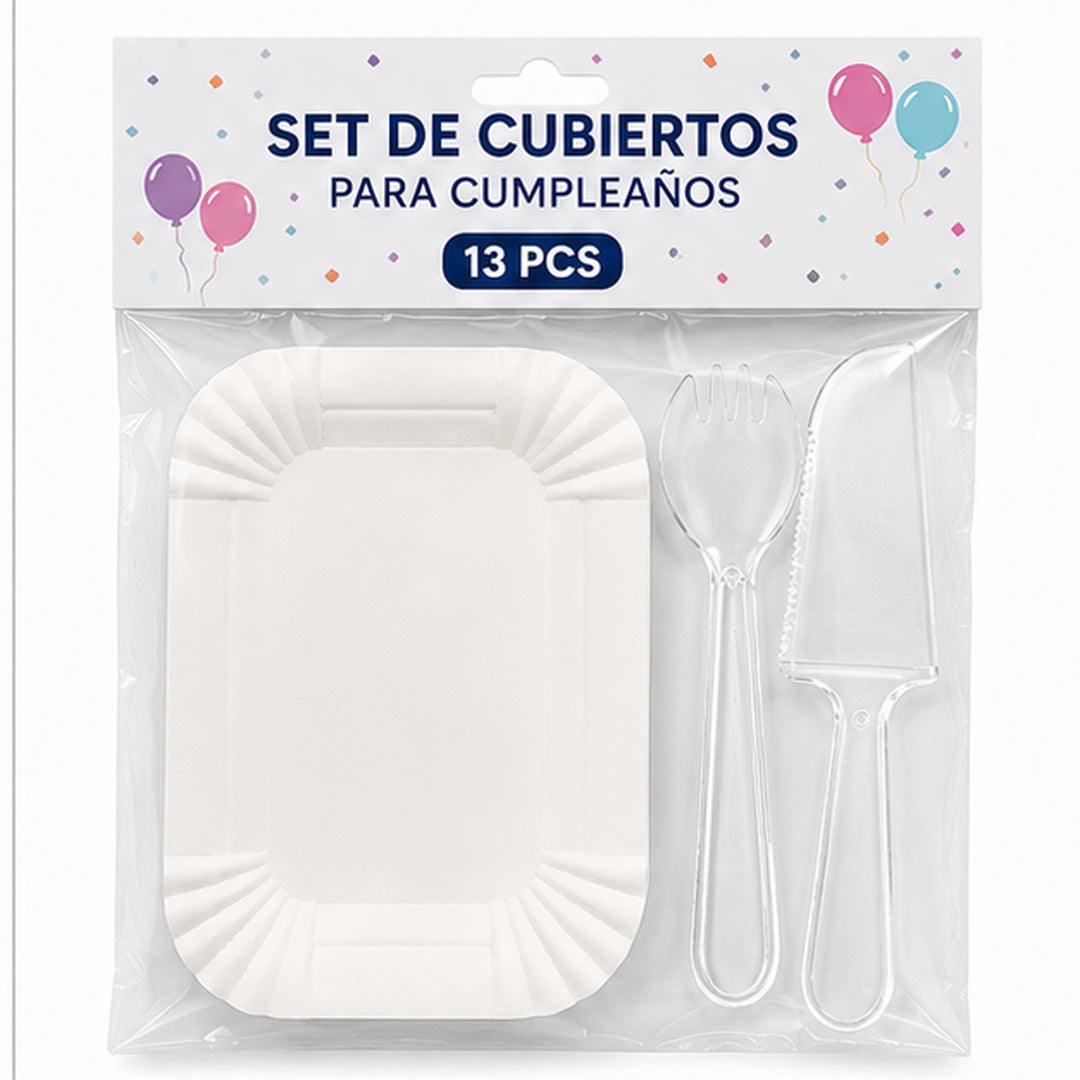 Juego De Platos Y Cubiertos De Cumpleaños 13pcs - vista 6 del producto