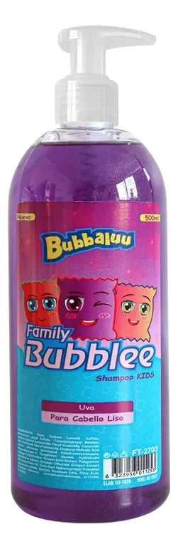 Shampoo y Acondicionador Bubblee Kids Uva Cabello Liso Bubbaluu