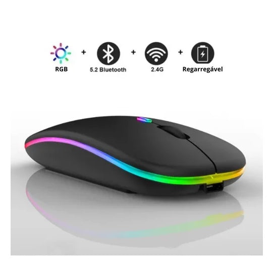 Mouse Imice E-1300 Rgb Bluetooth Inalámbrico Recargable