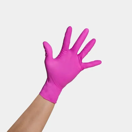 Guantes Desechables de Nitrilo de Vinilo Rosa