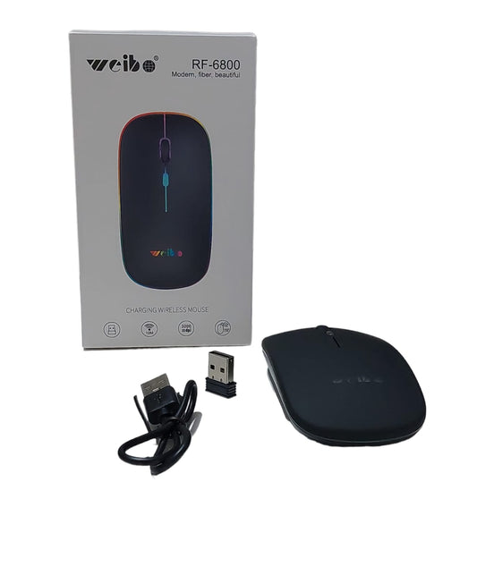 Mouse Óptico Inalámbrico Recargable Led Rgb 24ghz Rf-6800