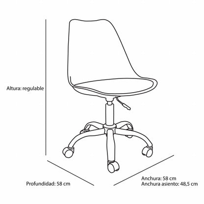 Silla Taburete Acolchada